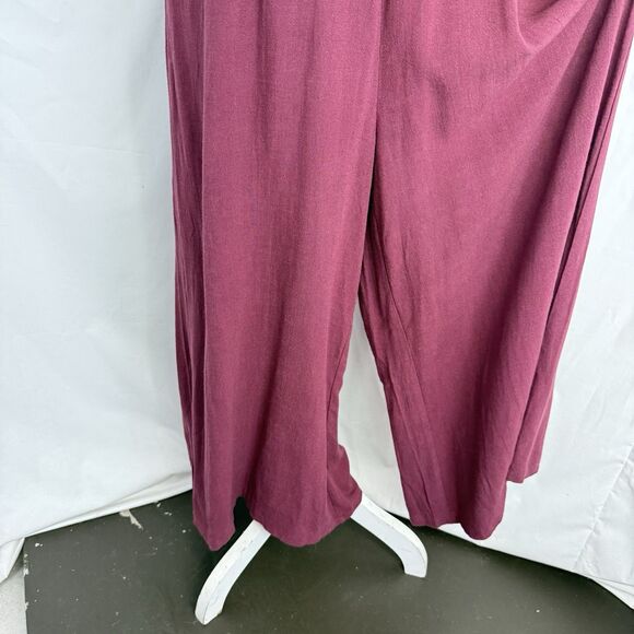 Jumpsuit Tan Large Summer One Shoulder Rose High Waist Casual Wide Leg ANRABESS - Picture 16 of 16